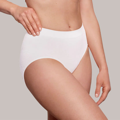 Pack Calzón Mujer Alto Microfibra Blanco