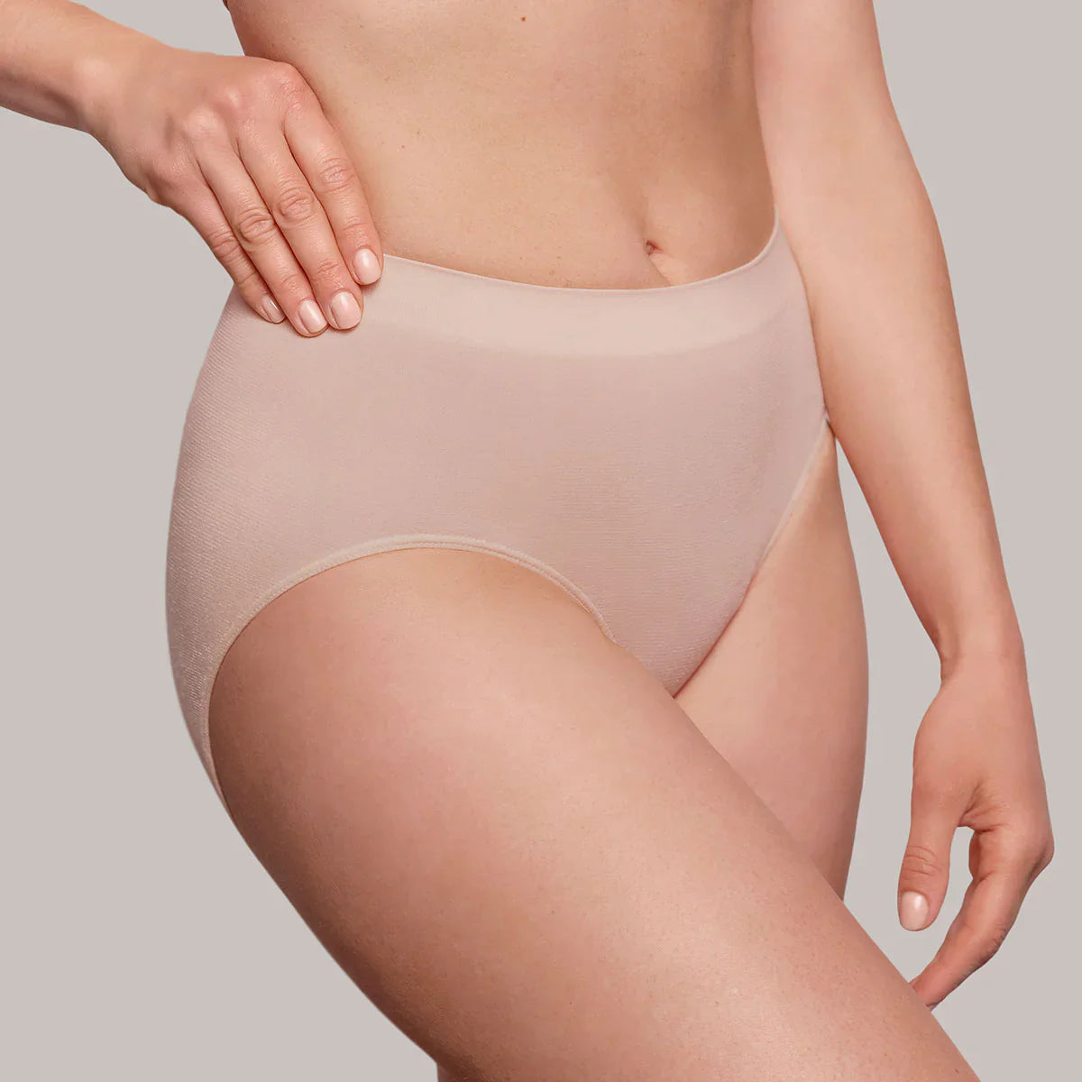 Pack Calzón Mujer Alto Microfibra Nude