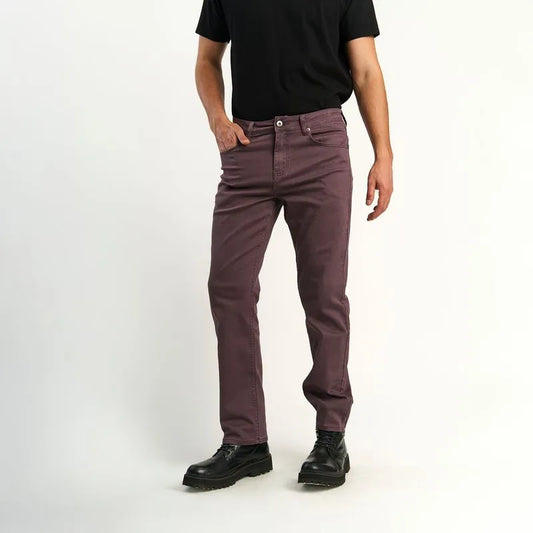 Pantalon Hombre Straight Tiro Alto Burdeo