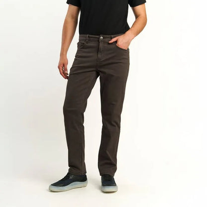 Pantalon Hombre Straight Tiro Alto Cafe