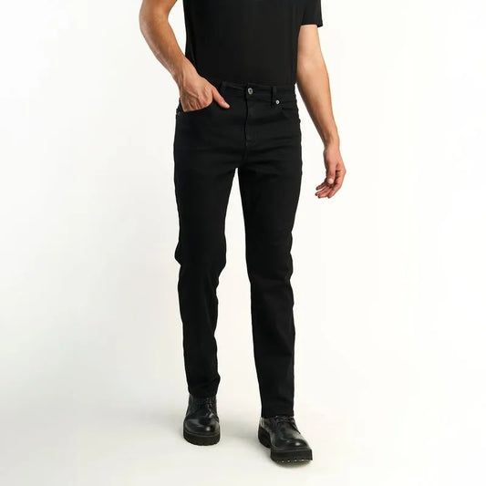 Pantalon Hombre Straight Tiro Alto Negro
