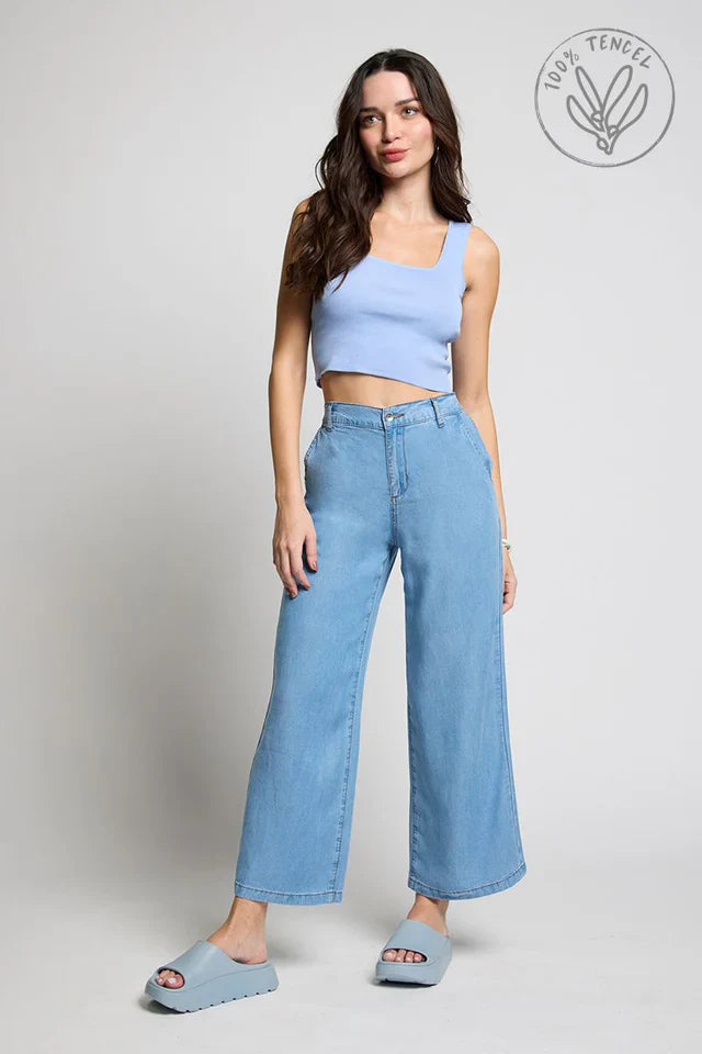 Pantalon Mujer Tencel 5194 Celeste