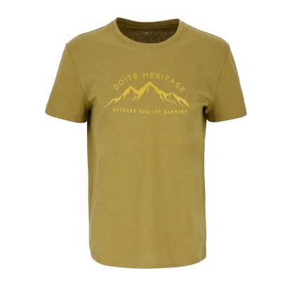 Polera Hombre Manga Corta Mountain Logo Oliva