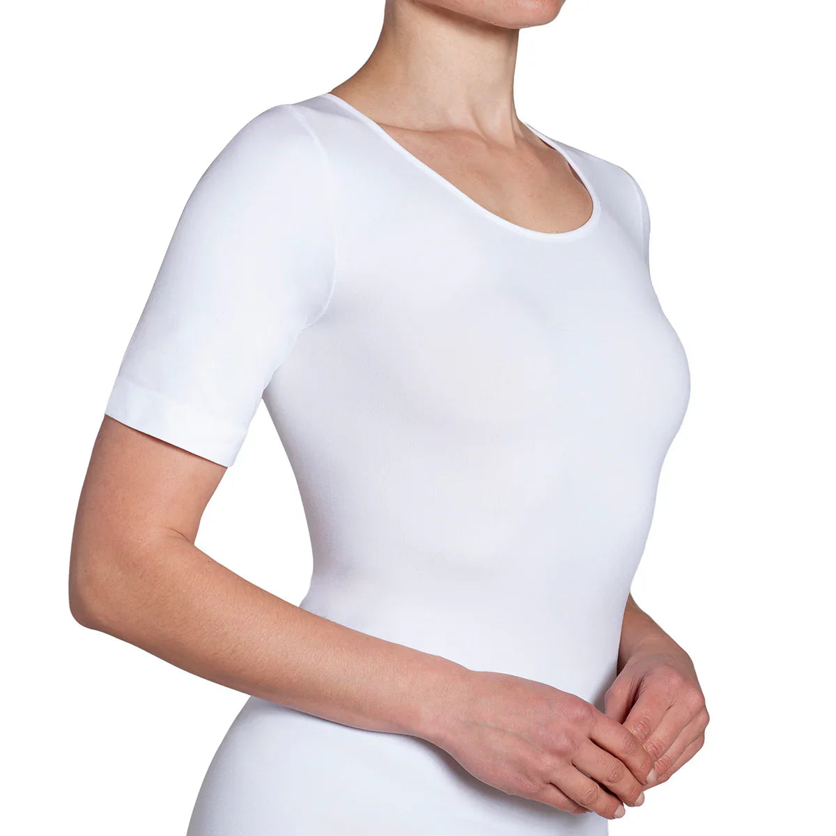 Polera Mujer Esencial Manga Corta Blanco