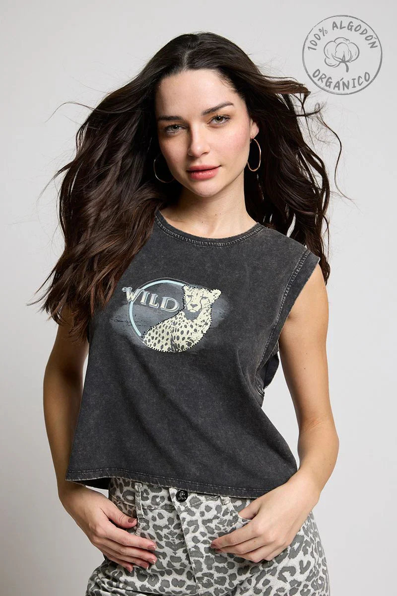 Polera Mujer Estampado 5189 Gris