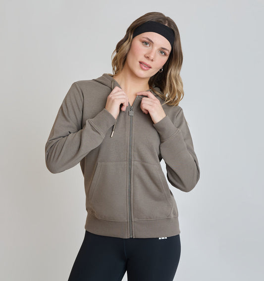 Poleron Mujer Deportivo Celeste Cafe