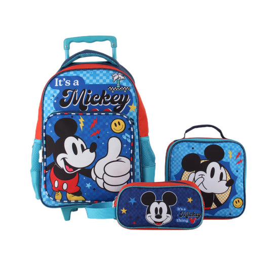 Set Escolar Niño Mickey Mochila 15” + Lonchera + Estuche
