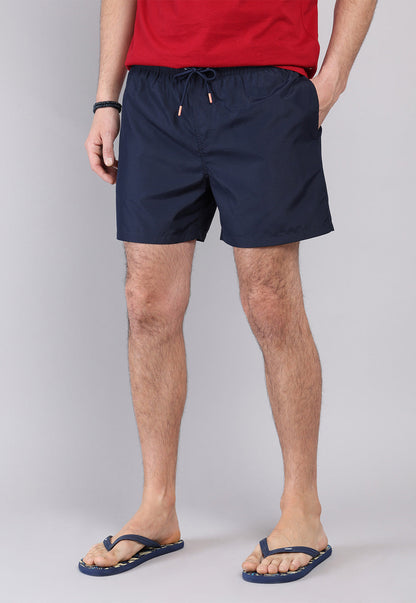 Short De Baño Liso Azul