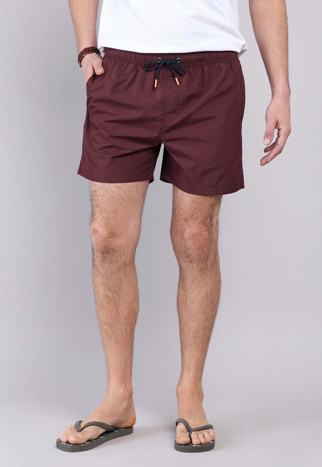 Short De Baño Liso Rojo