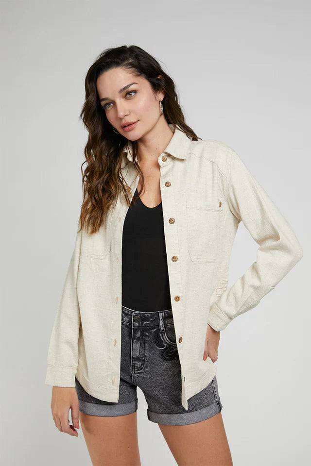 Sobrecamisa Mujer Lino 4854 Arena