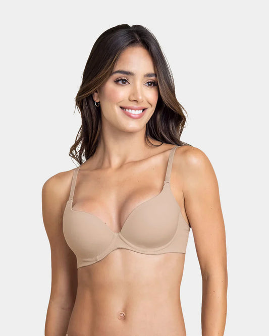 Sostén Mujer Copa Lisa Con Breteles Multiusos Café Claro