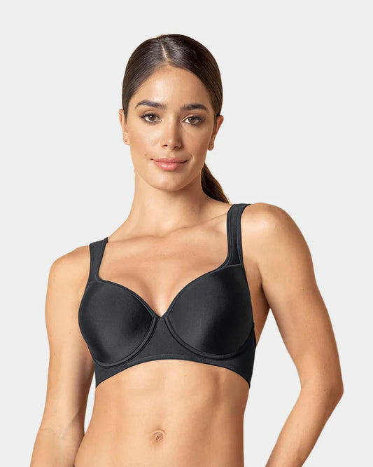 Sostén Mujer De Buen Cubrimiento Con Breteles Acolchados Negro