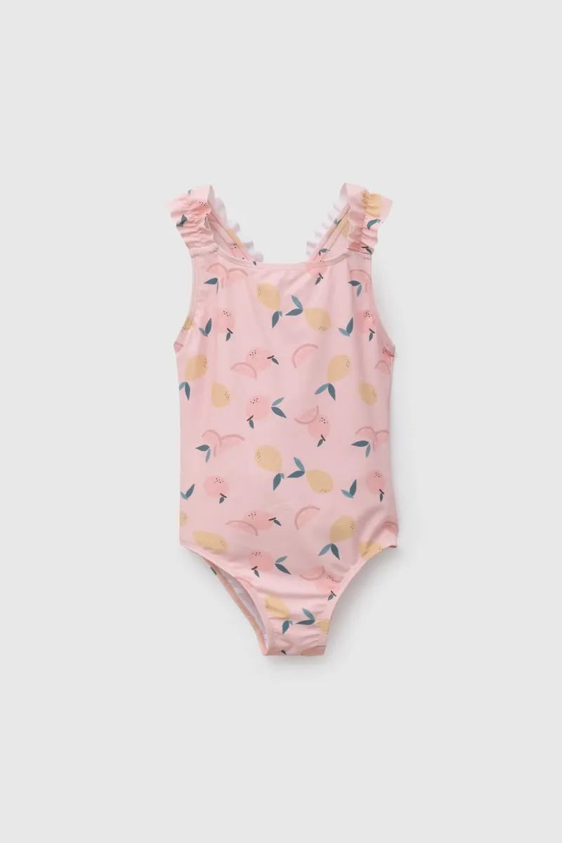 Traje De Baño UV  Niña Frutas Naranja