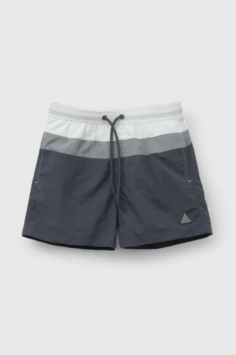 Traje De Baño UV Niño Negro Rayado