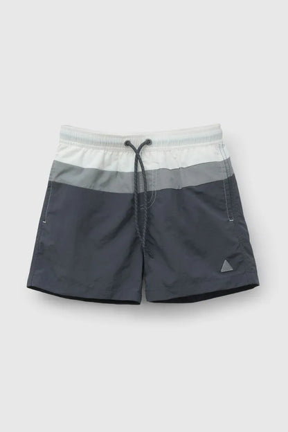 Traje De Baño UV Niño Negro Rayado