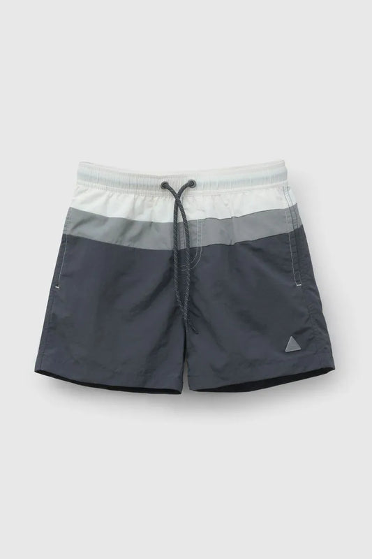 Traje De Baño UV Niño Negro Rayado