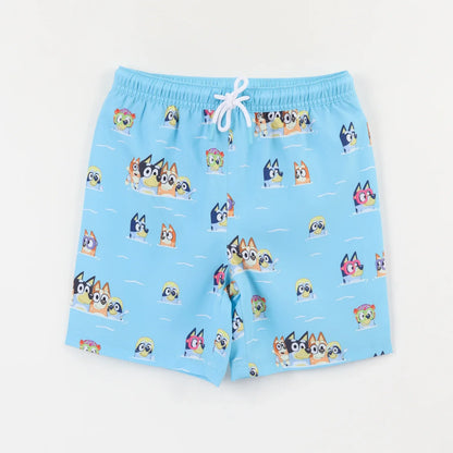 Traje de Baño Niño Full Print Friends & Bluey Celeste