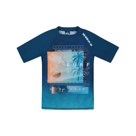 Traje de Baño Niño Polera UV50 M/Corta H2O Wear Azul