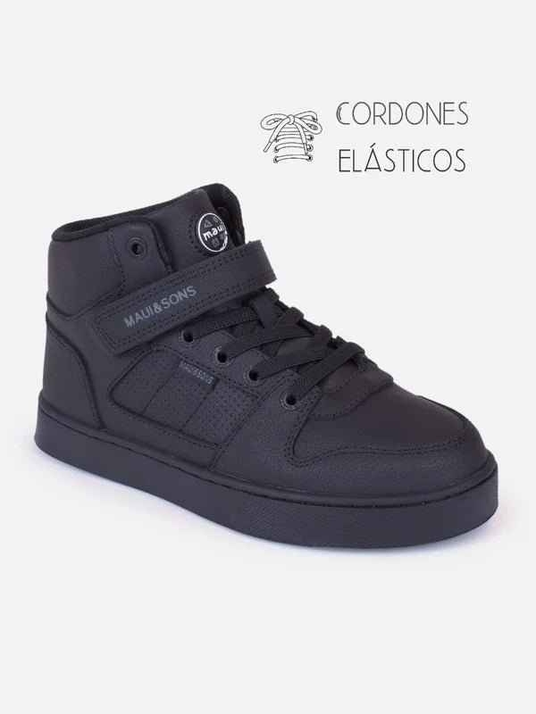 Zapatillas Niño Escolares Poke HI Black