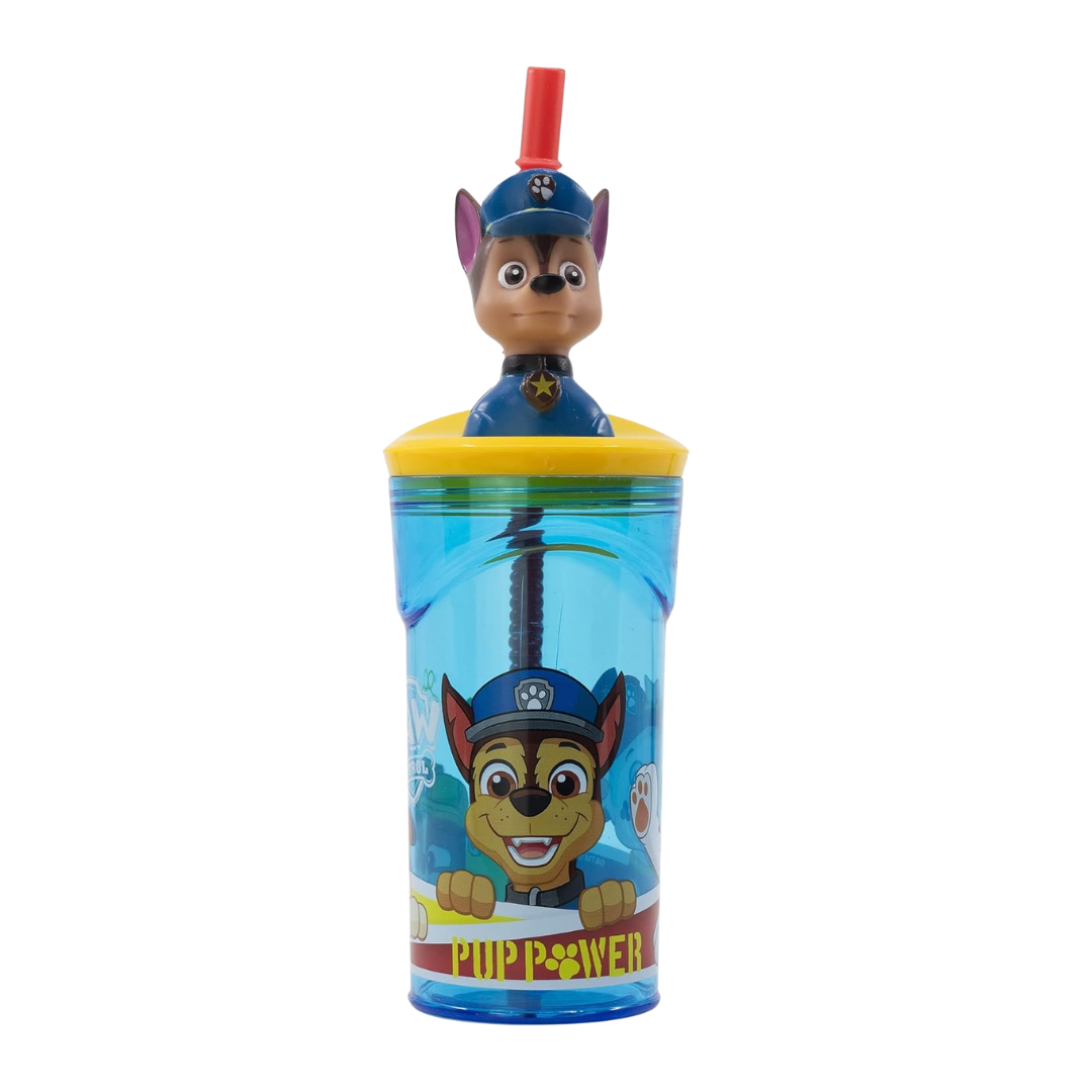 Vaso Paw Patrol Toma jugo  Figura 3d Azul 360ml