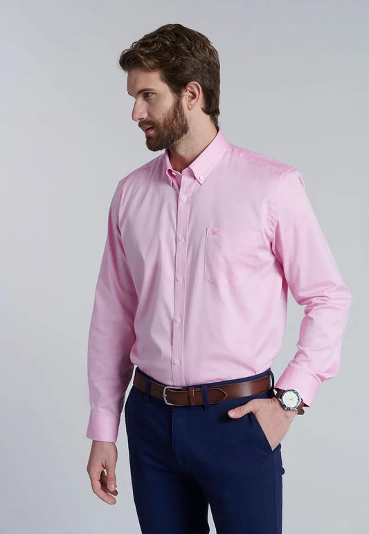 camisa-hombre-smart-casual-oxford-fucsia