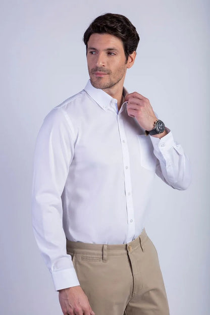 camisa-hombre-smart-casual-oxford-blanca