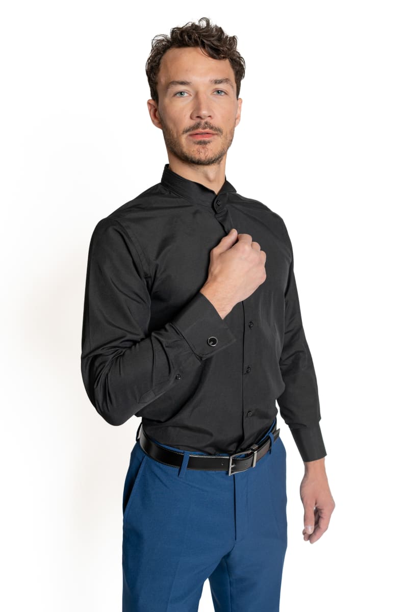 Camisa Hombre Cuello Paloma Negra