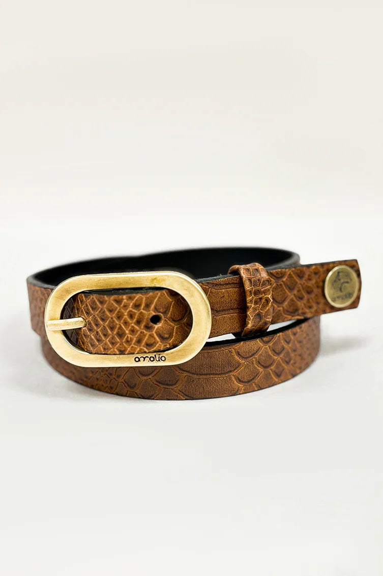 Cinturon Mujer CROCO 5185 Latte