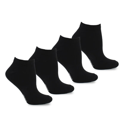 Fourpack Calcetín Mujer Esencial Algodón Liso Negro