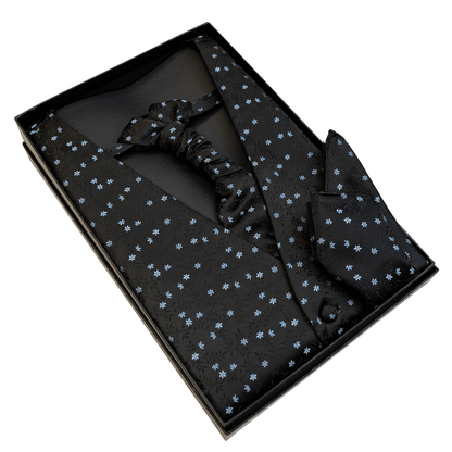 Gilet Hombre Con Plastron Y Pañuelo OC23 Black-Blue