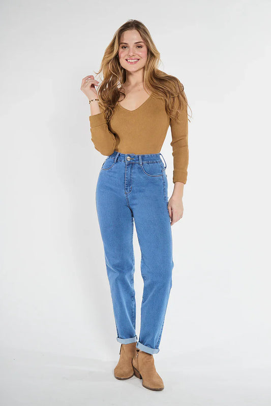 Jeans Mujer Baggy 5102 Celeste