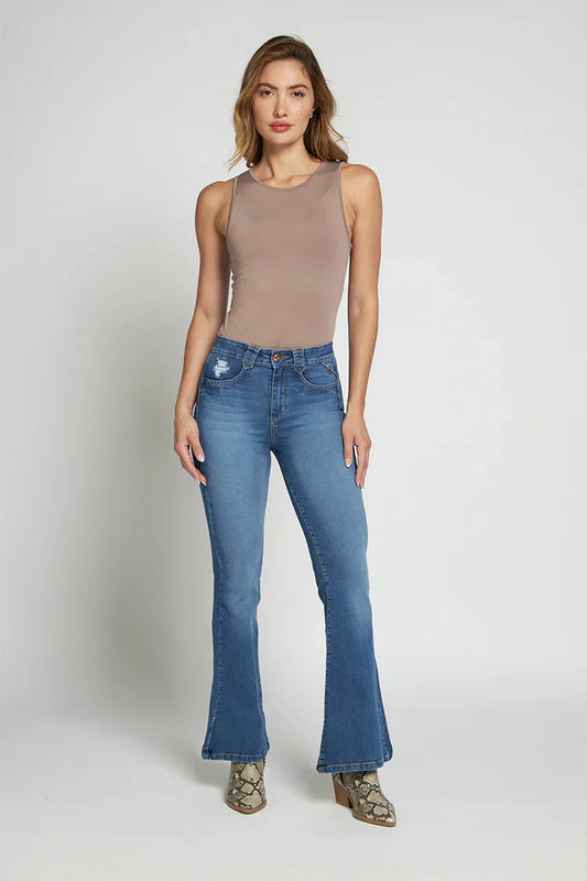 Jeans Mujer Flare 5169 Celeste