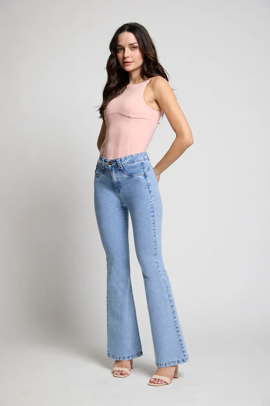 Jeans Mujer Flare 5241 Celeste