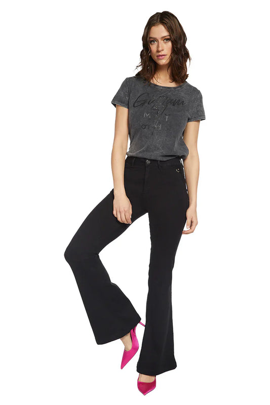 Jeans Mujer Flare Jeans 4906 Negro
