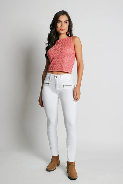 Jeans Mujer High Waist Pitillo 4832 Blanco