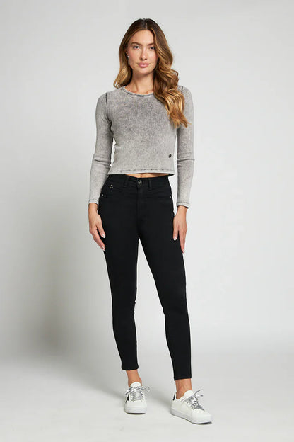 Jeans Mujer Tiro Alto Pitillo 5046 Negro