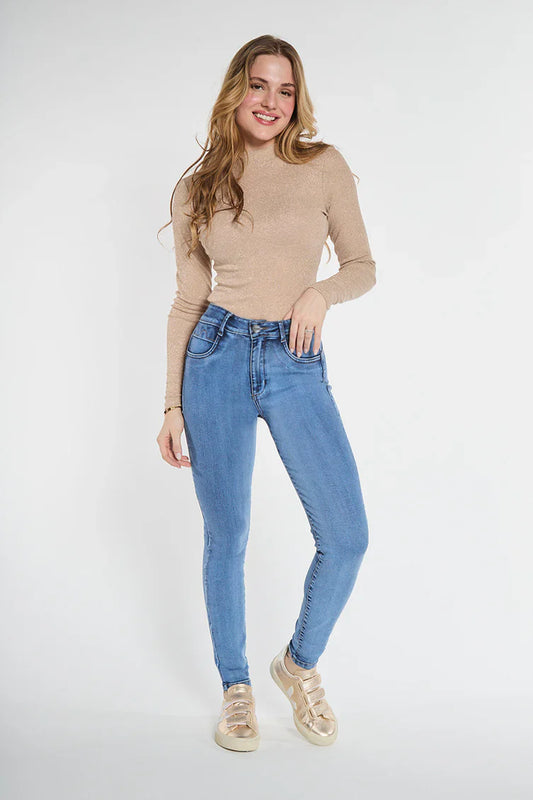 Jeans Mujer Tiro Alto Pitillo 5066 Azul