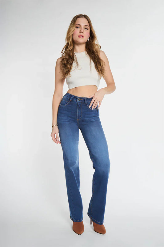 Jeans Mujer Tiro Alto Recto 5058 Azul