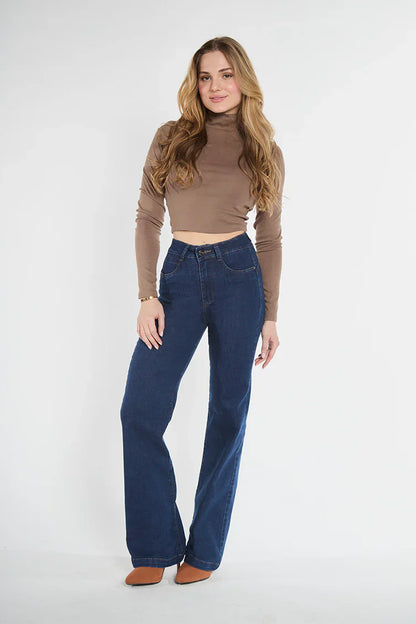 Jeans Mujer Tiro Alto Recto 5067 Azul