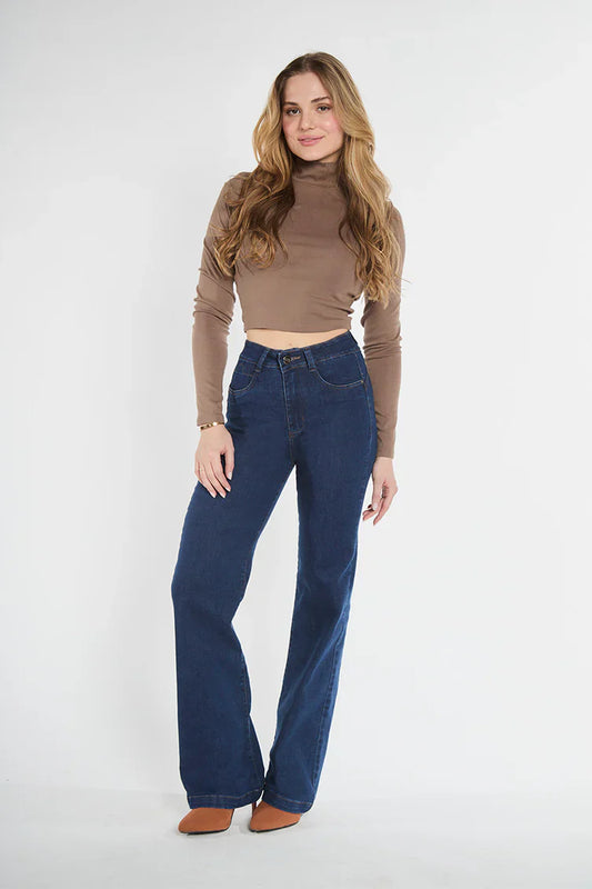 Jeans Mujer Tiro Alto Recto 5067 Azul