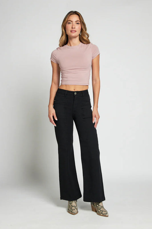 Jeans Mujer Wide Leg 5044 Negro