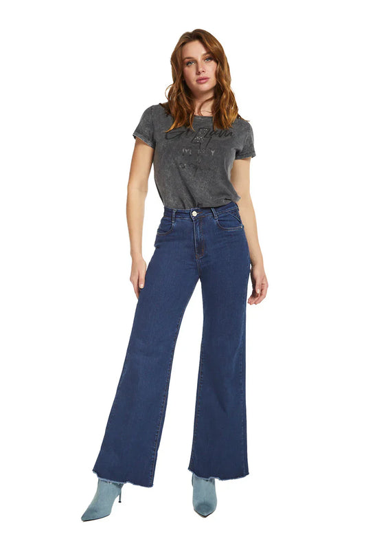 Jeans Mujer Wide Leg Jeans 4567 Azul