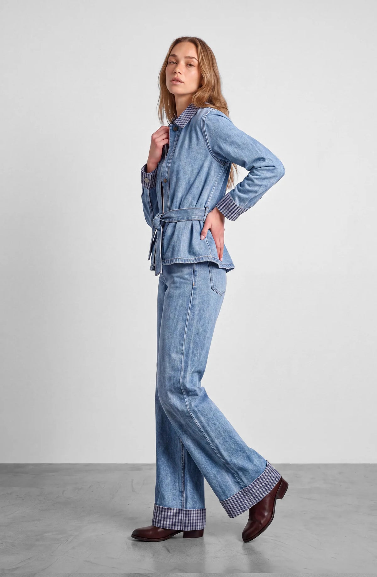 Pantalón Mujer Detalle Print Blue