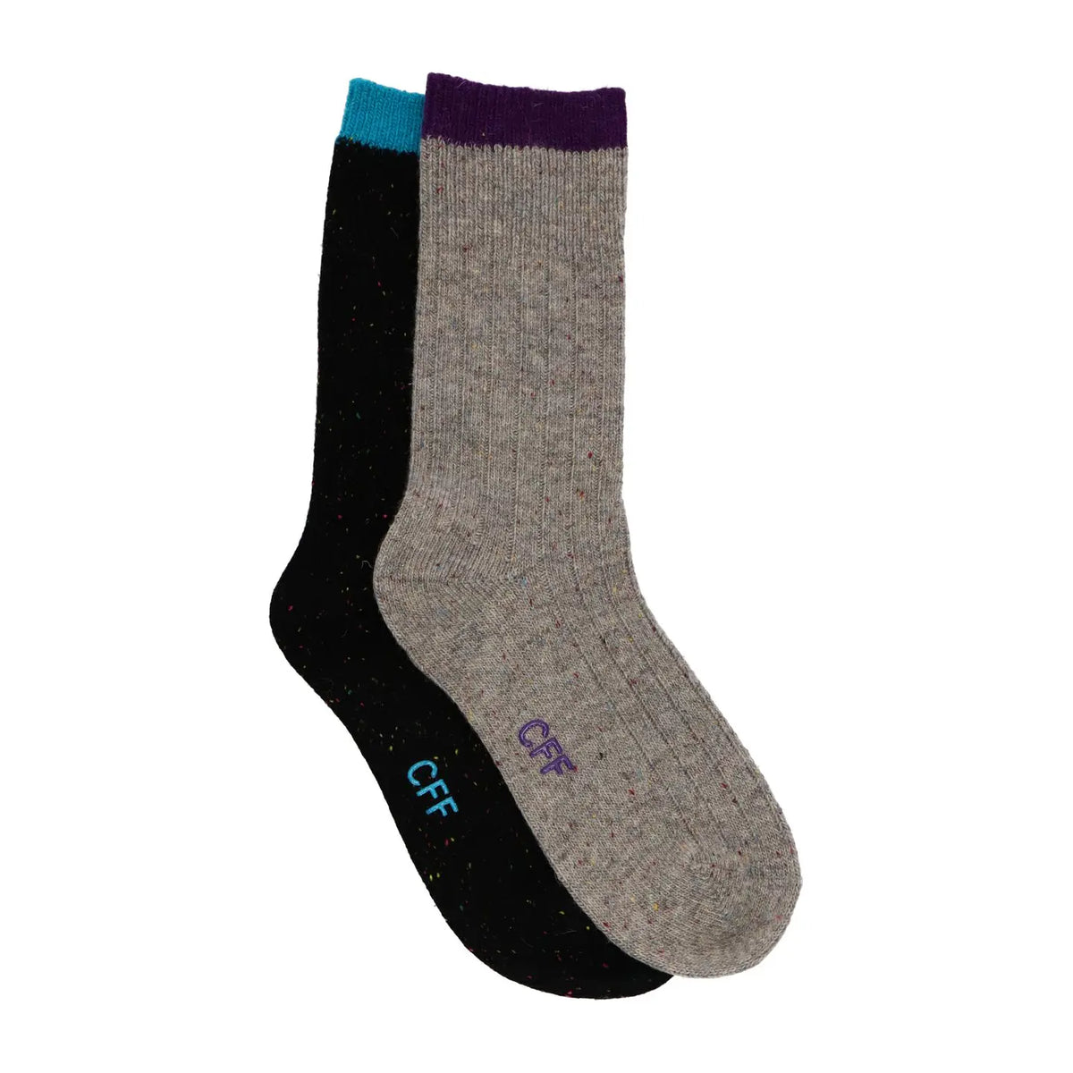 Pack Medias Lana Mujer Media Pierna Gris & Negro