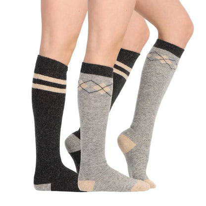 Pack Medias Mujer Largas Angora Gris & Negro