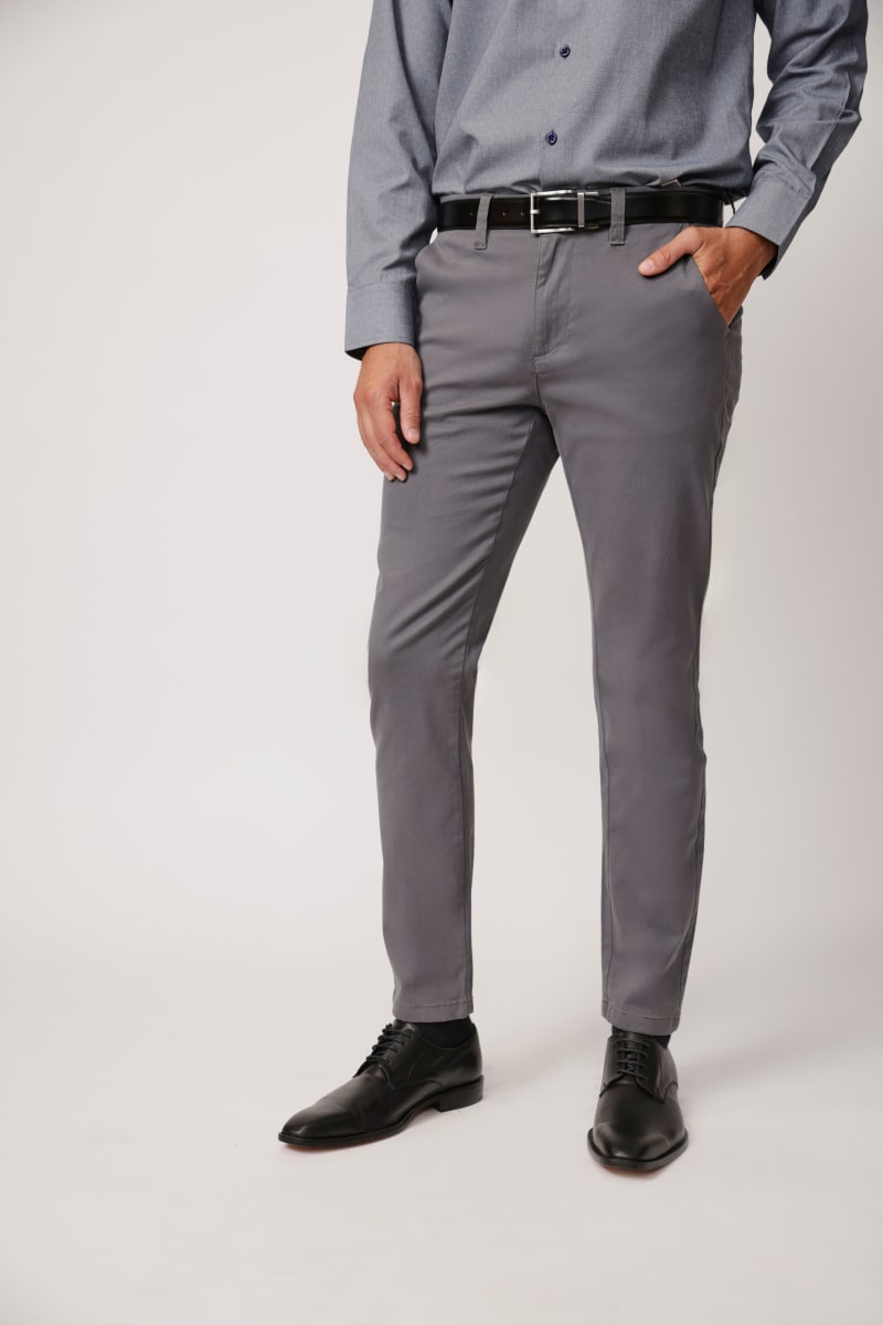 Pantalon Hombre Algodón Spandex Gris