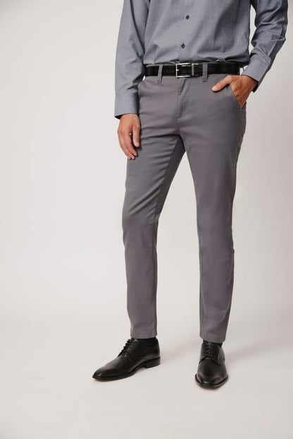 Pantalon Hombre Algodón Spandex Gris