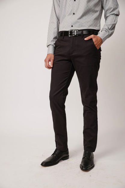 Pantalon Hombre Algodón Spandex Negro
