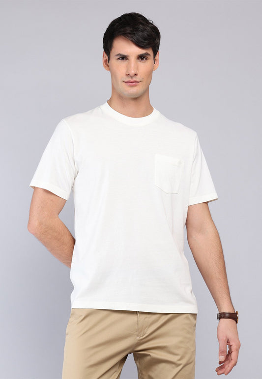 Polera Hombre Cuello Redondo Stone Wash Crudo