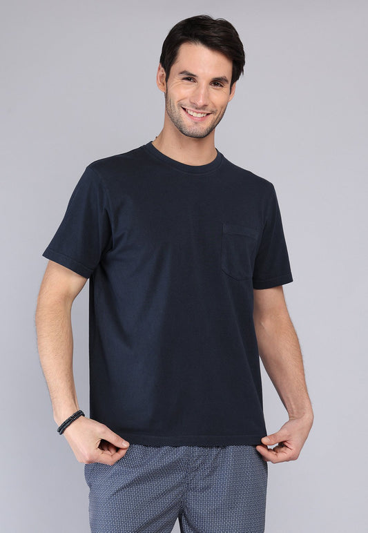 Polera Hombre Cuello Redondo Stone Wash Navi